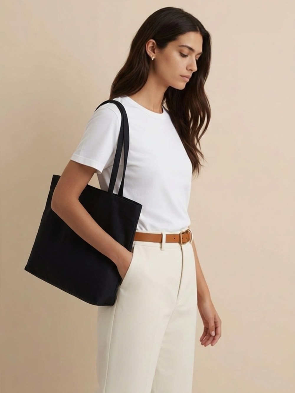 Liz Claiborne Black 'Crazy Horse' Tote 12.5 inches Wide